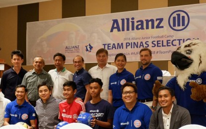 <p>Allianz PNB Life Insurance Incorporated, in partnership with Henry V. Moran Foundation and in coordination with the Philippine Football Federation (PFF), announced the opening of the second Allianz National Youth Futsal Invitational (ANYFI) during a press conference at the Century Park Hotel in Manila on Wednesday. <em>(Photo by Kate Azotea)</em></p>